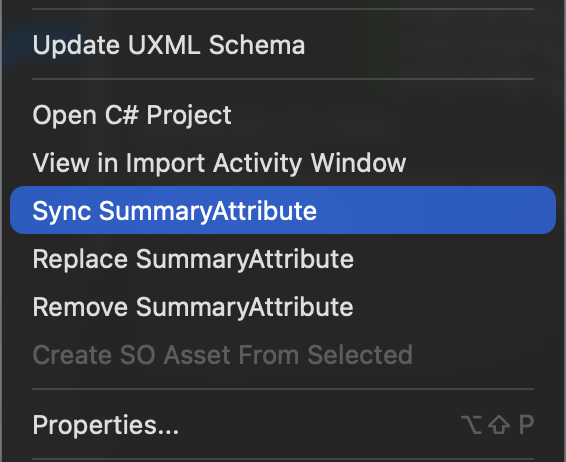 右键菜单 Summary