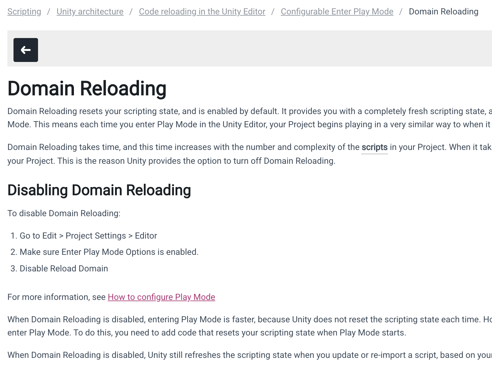 Domain Reload